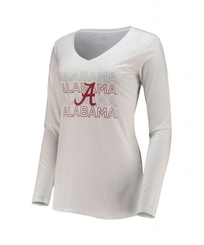 Women's Crimson White Alabama Crimson Tide Flagship Long Sleeve T-shirt and Pants Sleep Set Crimson, White $34.44 Pajama