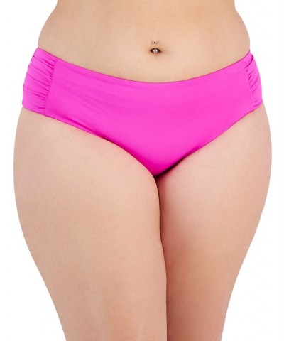 Plus Size Color Code Side-Shirred Hipster Bikini Bottoms Black $39.22 Swimsuits