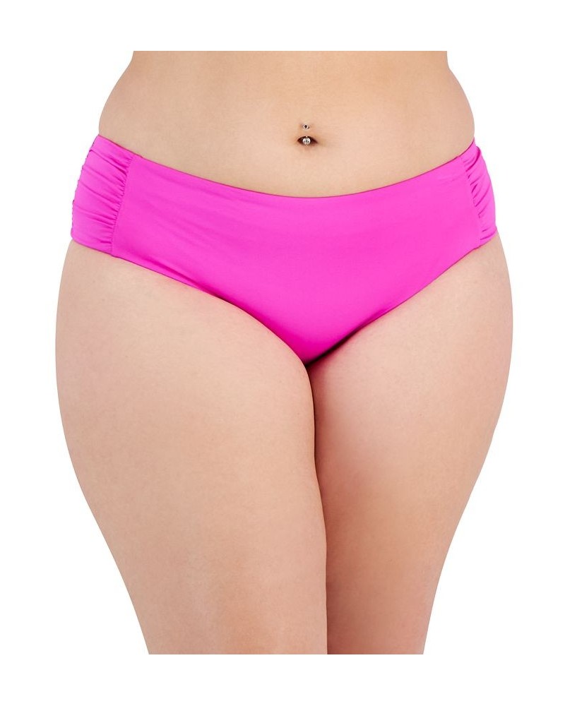 Plus Size Color Code Side-Shirred Hipster Bikini Bottoms Black $39.22 Swimsuits