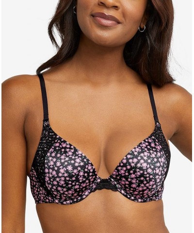 Natural Boost Add-a-Size Shaping Underwire Bra 9428 Slinky Daisy Print - Black $14.84 Bras