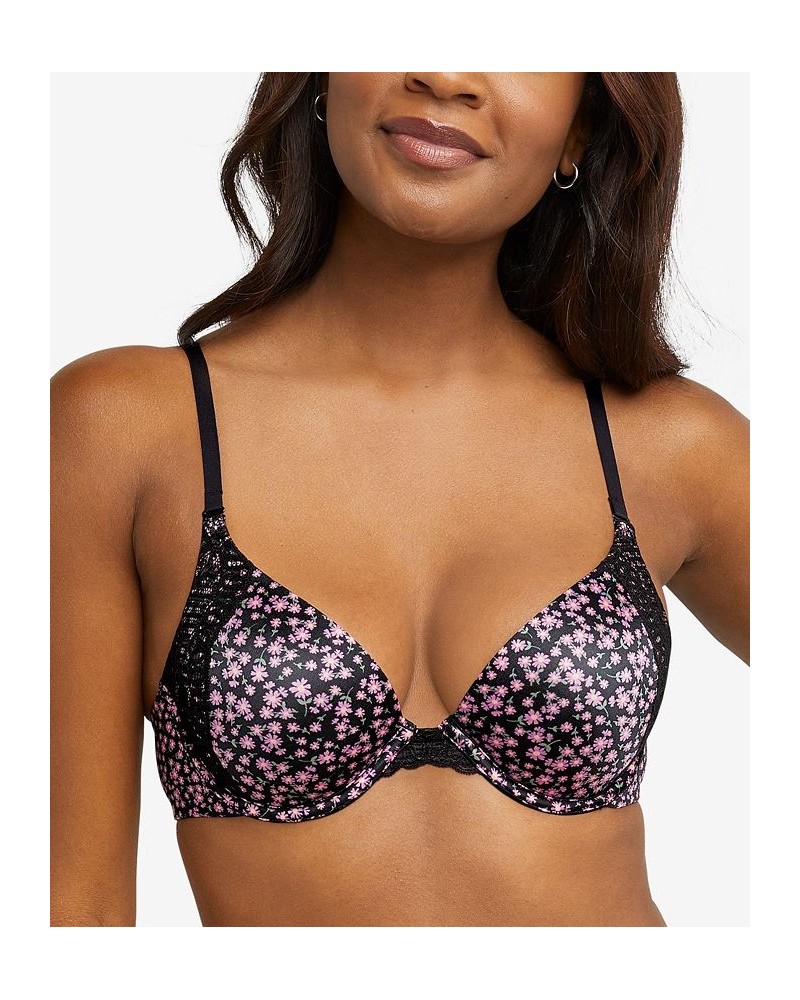 Natural Boost Add-a-Size Shaping Underwire Bra 9428 Slinky Daisy Print - Black $14.84 Bras