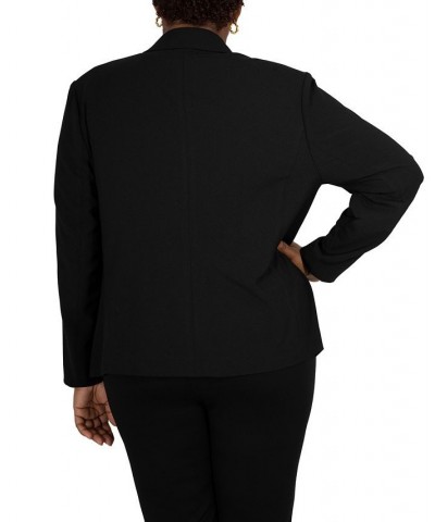 Plus Size Solid Core Blazer Jacket Black $43.09 Jackets