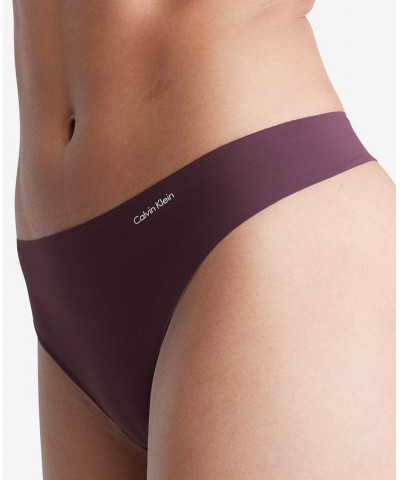 Women's Invisibles 3-Pack Thong Underwear QD3558 LIGHT CARAMEL/POWER PLUM/BLACK $20.70 Panty