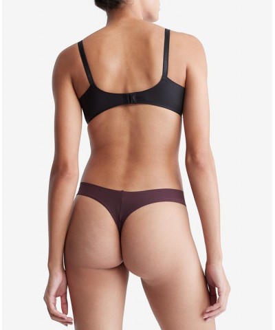 Women's Invisibles 3-Pack Thong Underwear QD3558 LIGHT CARAMEL/POWER PLUM/BLACK $20.70 Panty