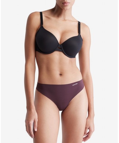 Women's Invisibles 3-Pack Thong Underwear QD3558 LIGHT CARAMEL/POWER PLUM/BLACK $20.70 Panty