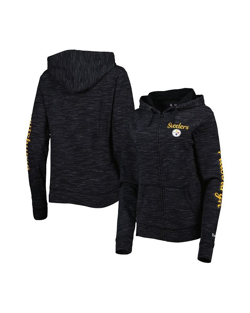 Women's Black Pittsburgh Steelers Reverse Full-Zip Hoodie Black $43.19 Sweatshirts