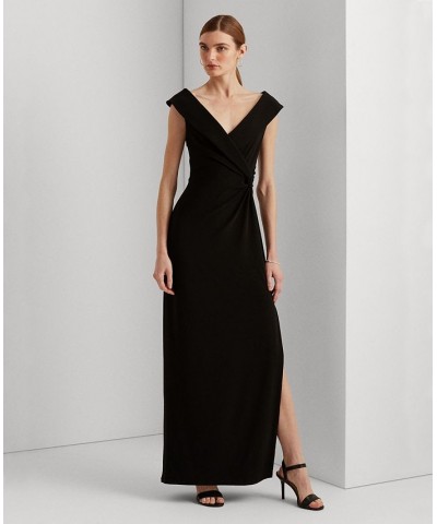 Jersey Off-the-Shoulder Gown Black $92.25 Dresses