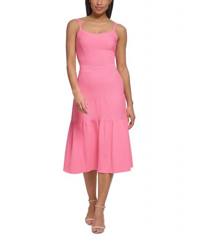 Women's Ribbed-Knit Tiered Sleeveless Dress Petal $126.00 Dresses