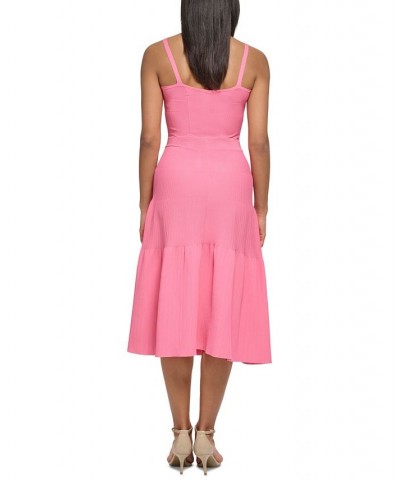 Women's Ribbed-Knit Tiered Sleeveless Dress Petal $126.00 Dresses