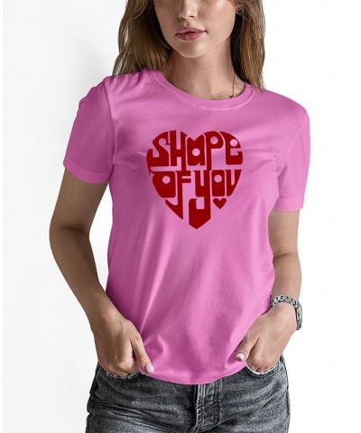 Women's Word Art Shape of You Short Sleeve T-shirt Pink $19.59 Tops