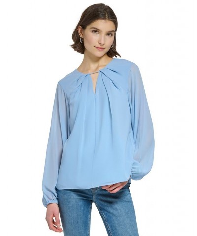 Women's Keyhole-Neck Blouse Dusk $28.61 Tops