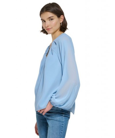 Women's Keyhole-Neck Blouse Dusk $28.61 Tops