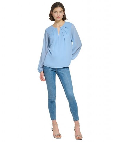 Women's Keyhole-Neck Blouse Dusk $28.61 Tops