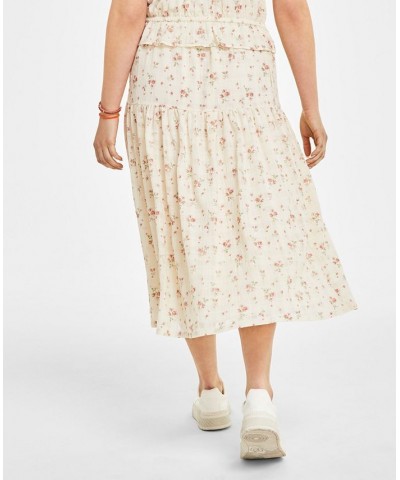 Women's Pull-On Tiered Midi Skirt White $26.55 Skirts