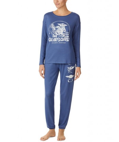 Women's Star Wars Galaxy's Cutest Bounty Hunter Sleep Top Blue $14.55 Sleepwear