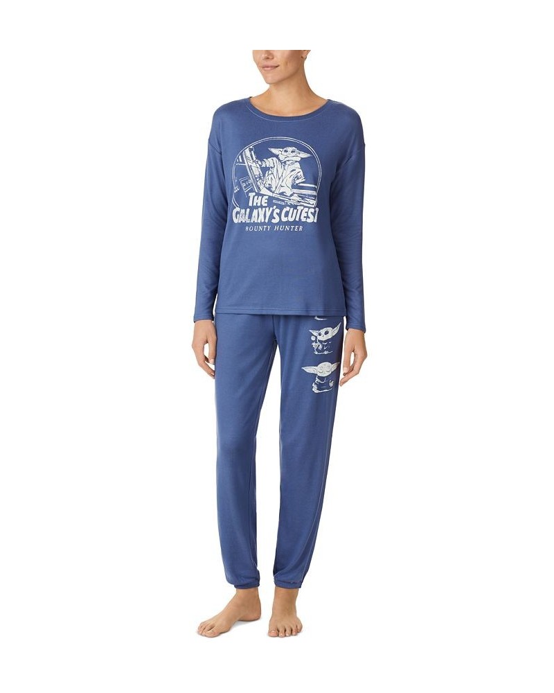 Women's Star Wars Galaxy's Cutest Bounty Hunter Sleep Top Blue $14.55 Sleepwear