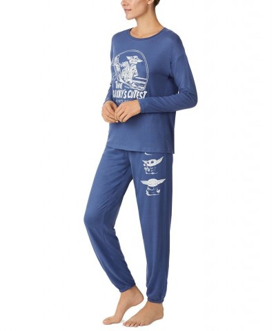 Women's Star Wars Galaxy's Cutest Bounty Hunter Sleep Top Blue $14.55 Sleepwear