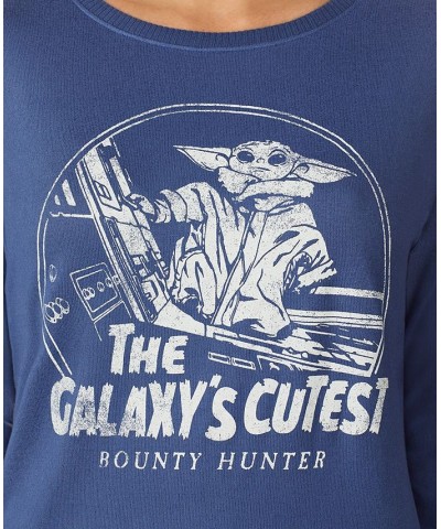 Women's Star Wars Galaxy's Cutest Bounty Hunter Sleep Top Blue $14.55 Sleepwear