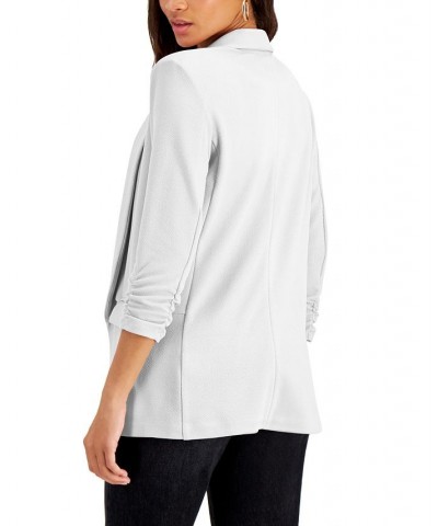 Lightweight Knit 3/4-Sleeve Blazer White $21.07 Jackets