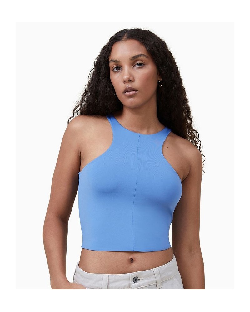 Women's Cody Racer Tank Top Blue $18.19 Tops