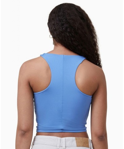 Women's Cody Racer Tank Top Blue $18.19 Tops