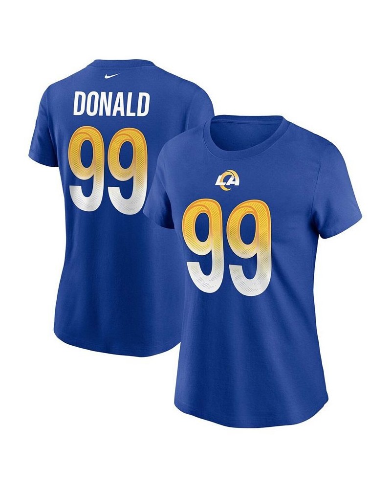 Women's Aaron Donald Royal Los Angeles Rams Name Number T-shirt Royal $27.49 Tops