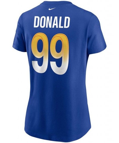 Women's Aaron Donald Royal Los Angeles Rams Name Number T-shirt Royal $27.49 Tops