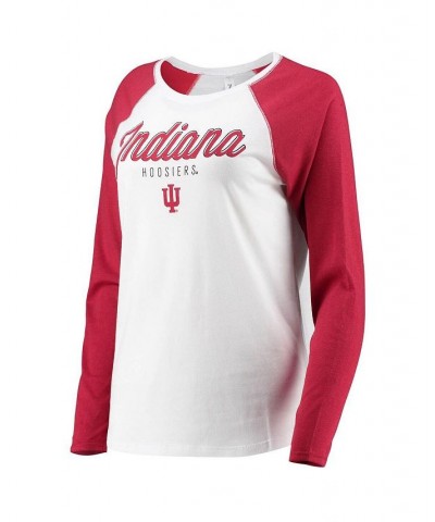 Women's White Black Indiana Hoosiers Raglan Long Sleeve T-shirt and Leggings Sleep Set White, Black $26.00 Pajama