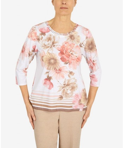 Petite Double Strap Floral Border Top Multi $34.75 Tops