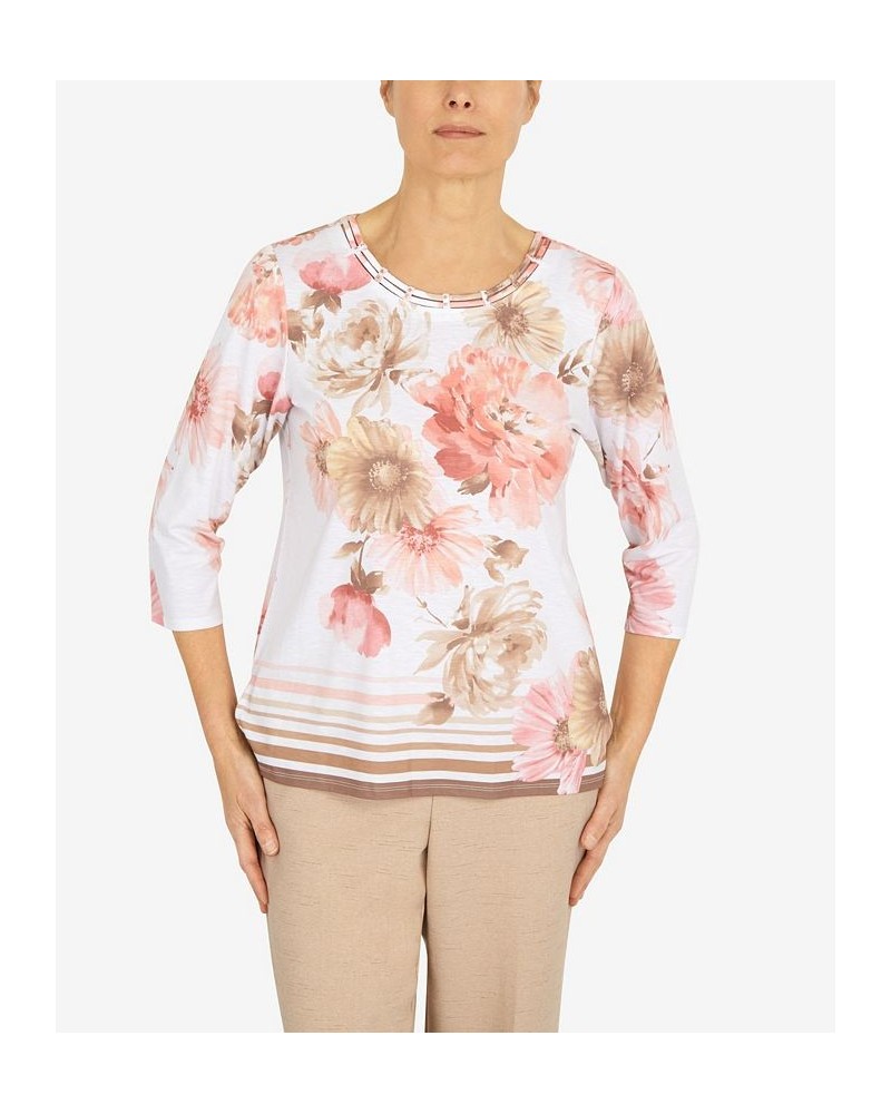 Petite Double Strap Floral Border Top Multi $34.75 Tops