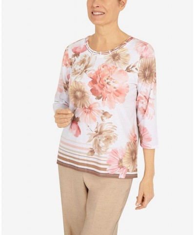 Petite Double Strap Floral Border Top Multi $34.75 Tops