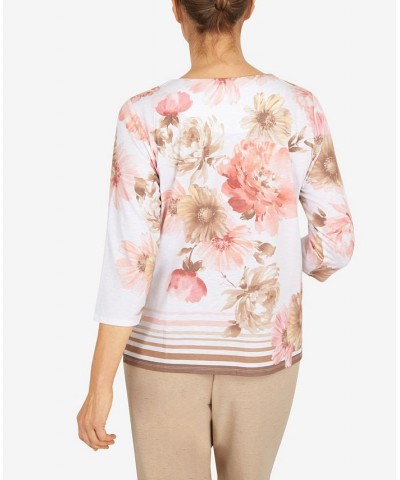 Petite Double Strap Floral Border Top Multi $34.75 Tops