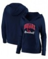 Plus Size Navy Cleveland Indians Victory Script Crossover Neck Pullover Hoodie Navy $38.99 Sweatshirts