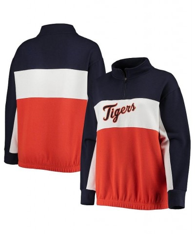 Women's Navy Orange Detroit Tigers Plus Size Colorblock Quarter-Zip Sweatshirt Navy, Orange $34.30 Sweatshirts