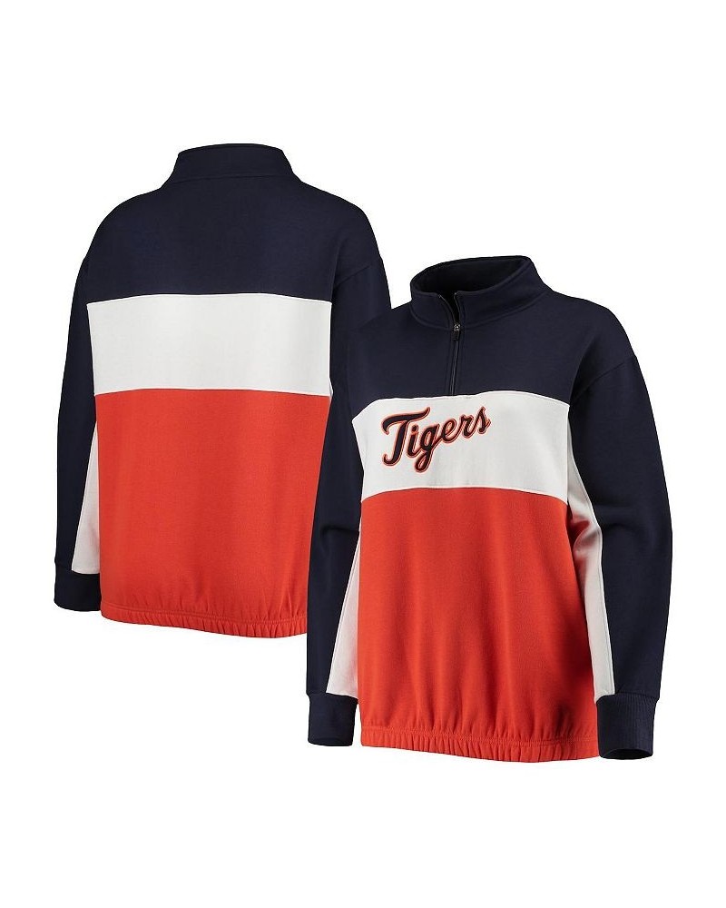 Women's Navy Orange Detroit Tigers Plus Size Colorblock Quarter-Zip Sweatshirt Navy, Orange $34.30 Sweatshirts