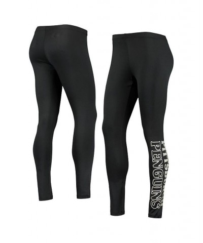 Women's Black Pittsburgh Penguins Stadium Leggings Black $29.49 Pants