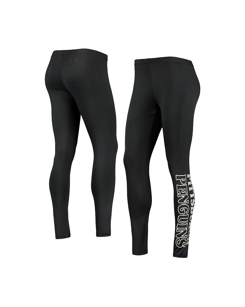 Women's Black Pittsburgh Penguins Stadium Leggings Black $29.49 Pants