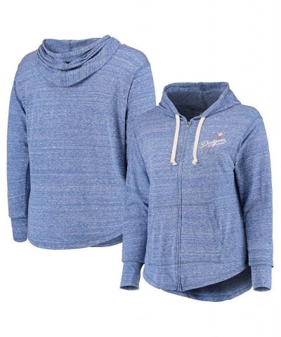 Women's Royal Los Angeles Dodgers Plus Size Full-Zip Hoodie Blue $45.89 Sweatshirts