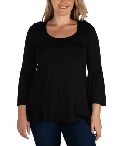 Women's Plus Size Flared Tunic Top Black $36.75 Tops