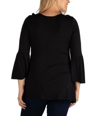 Women's Plus Size Flared Tunic Top Black $36.75 Tops