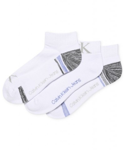 Women's 3-Pk. Monogram Terry Cushion Quarter Socks White $14.00 Socks