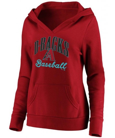 Plus Size Red Arizona Diamondbacks Victory Script Crossover Neck Pullover Hoodie Red $40.00 Sweatshirts