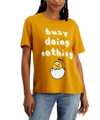 Juniors’ Gudetama Busy Doing Nothing T-Shirt Gold $9.68 Tops