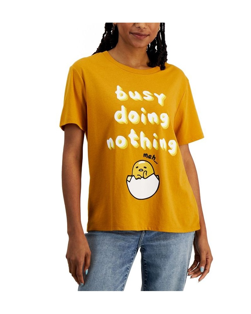 Juniors’ Gudetama Busy Doing Nothing T-Shirt Gold $9.68 Tops