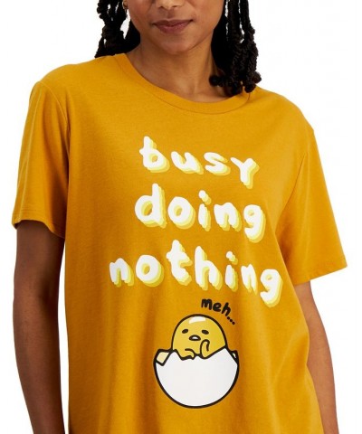 Juniors’ Gudetama Busy Doing Nothing T-Shirt Gold $9.68 Tops