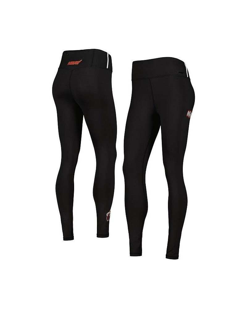 Women's Black Miami Heat Classics Lux Leggings Black $29.40 Pants