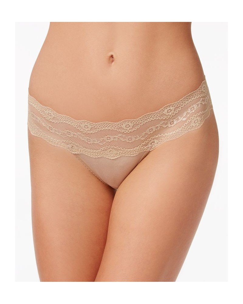 b.adorable Lace-Waistband Thong Underwear 933182 Au Natural (Nude 4) $9.94 Panty