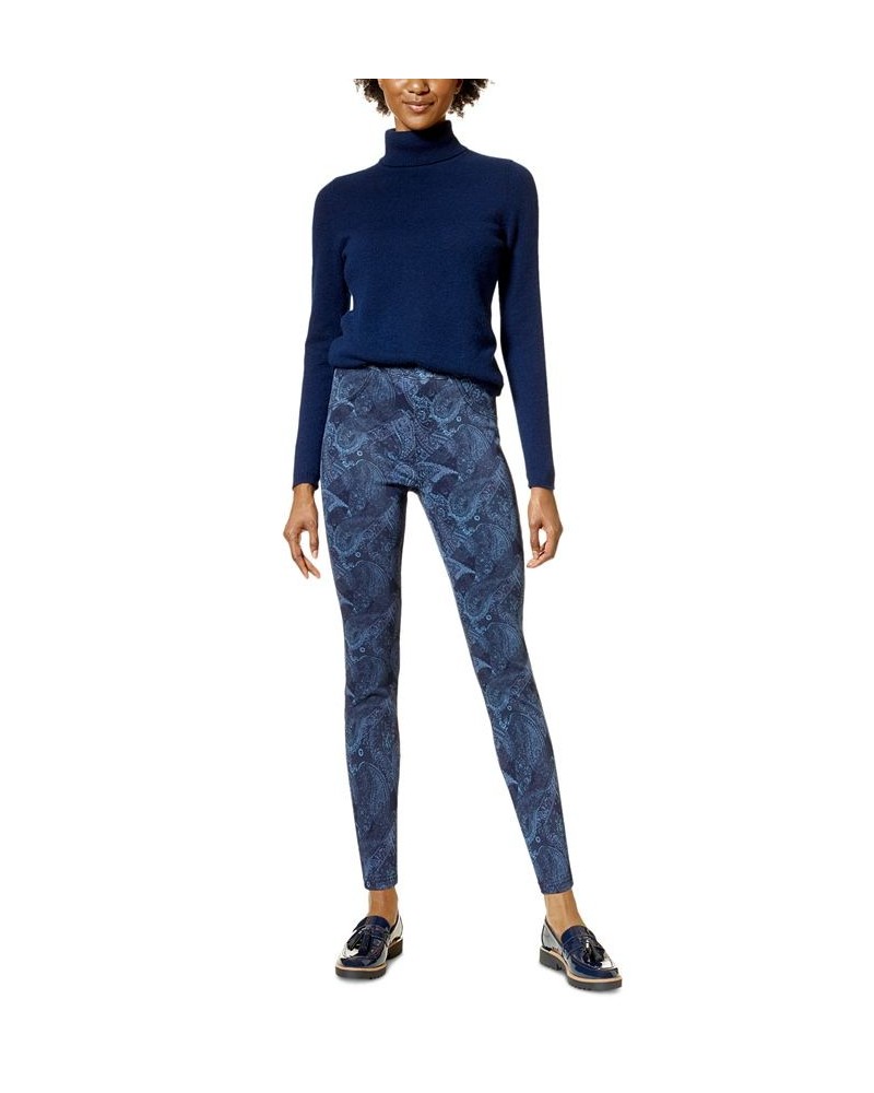 Women's Indigo Paisley Denim Leggings Midnight Rinse $21.66 Pants