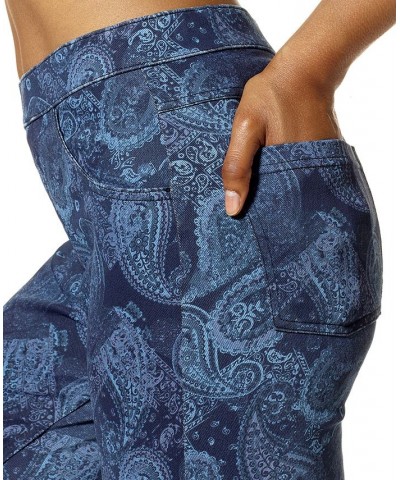 Women's Indigo Paisley Denim Leggings Midnight Rinse $21.66 Pants