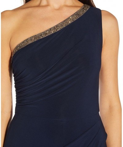 Embellished One-Shoulder Jumpsuit Midnight $90.72 Pants